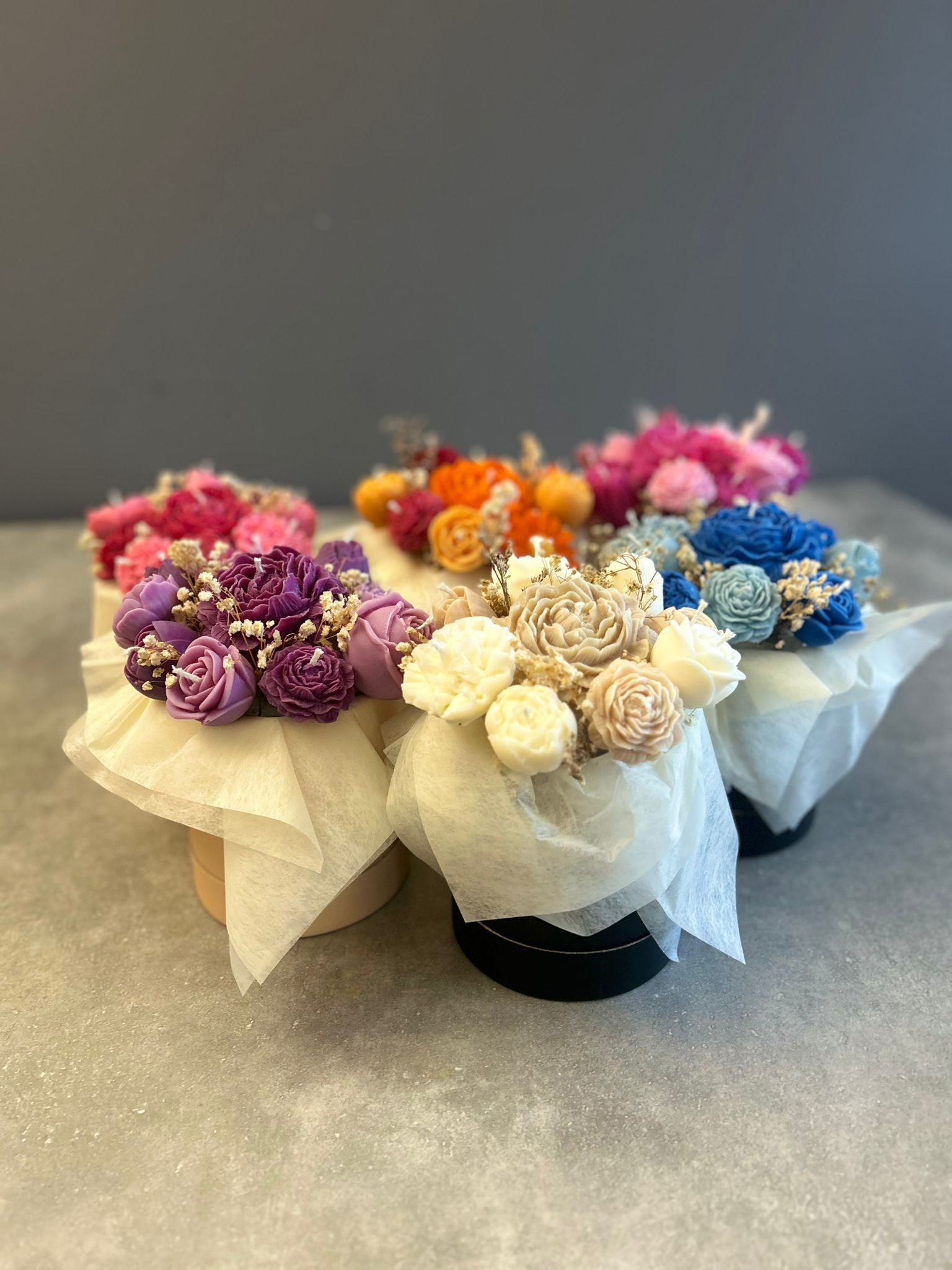 Bougie bouquet de fleurs personnalisée – Matana Création