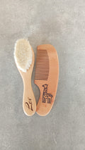 Duo brosse et peigne bébé gravés prénom - cadeau naissance personnalisé