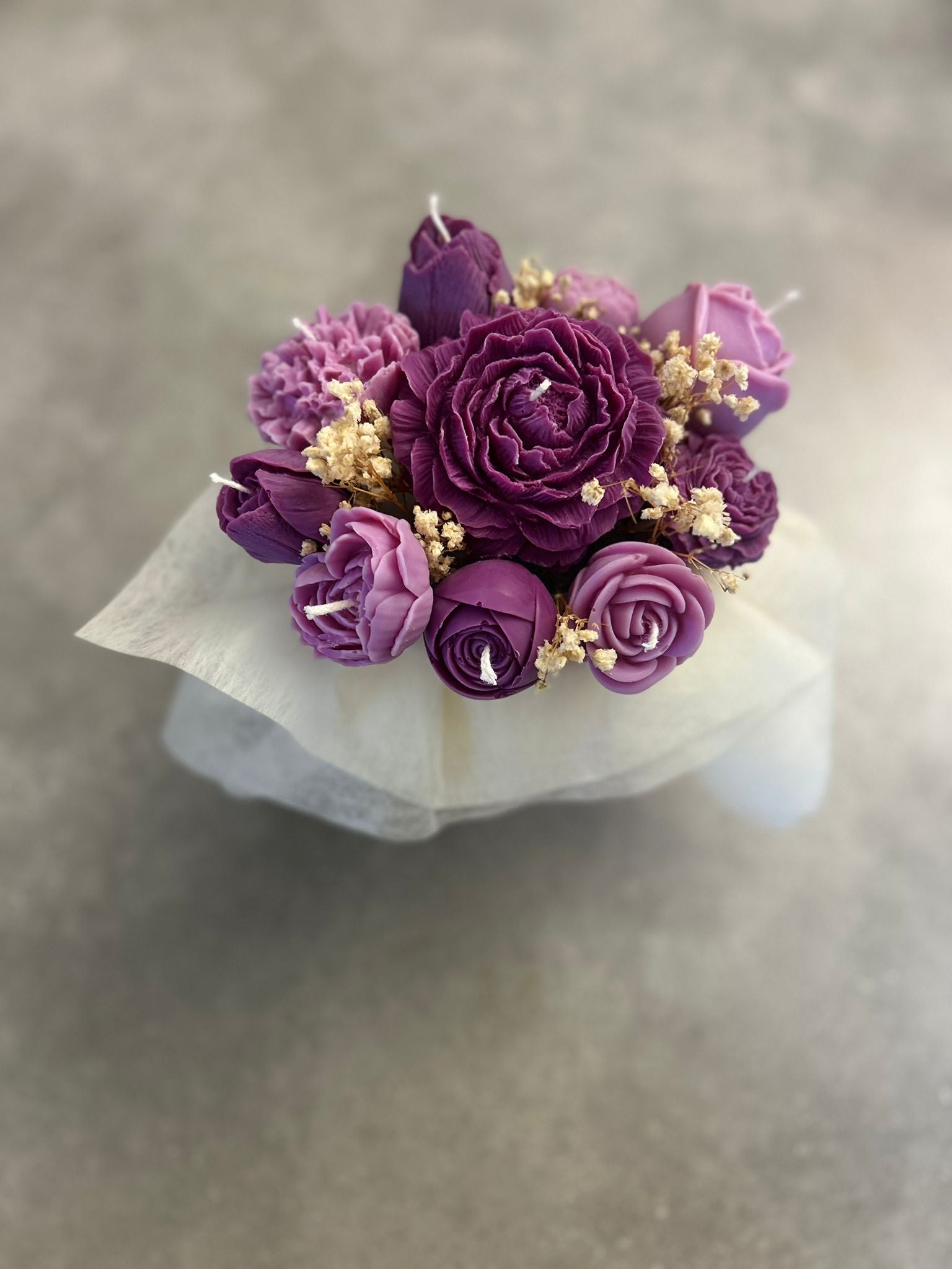 Bougie bouquet de fleurs personnalisée – Matana Création