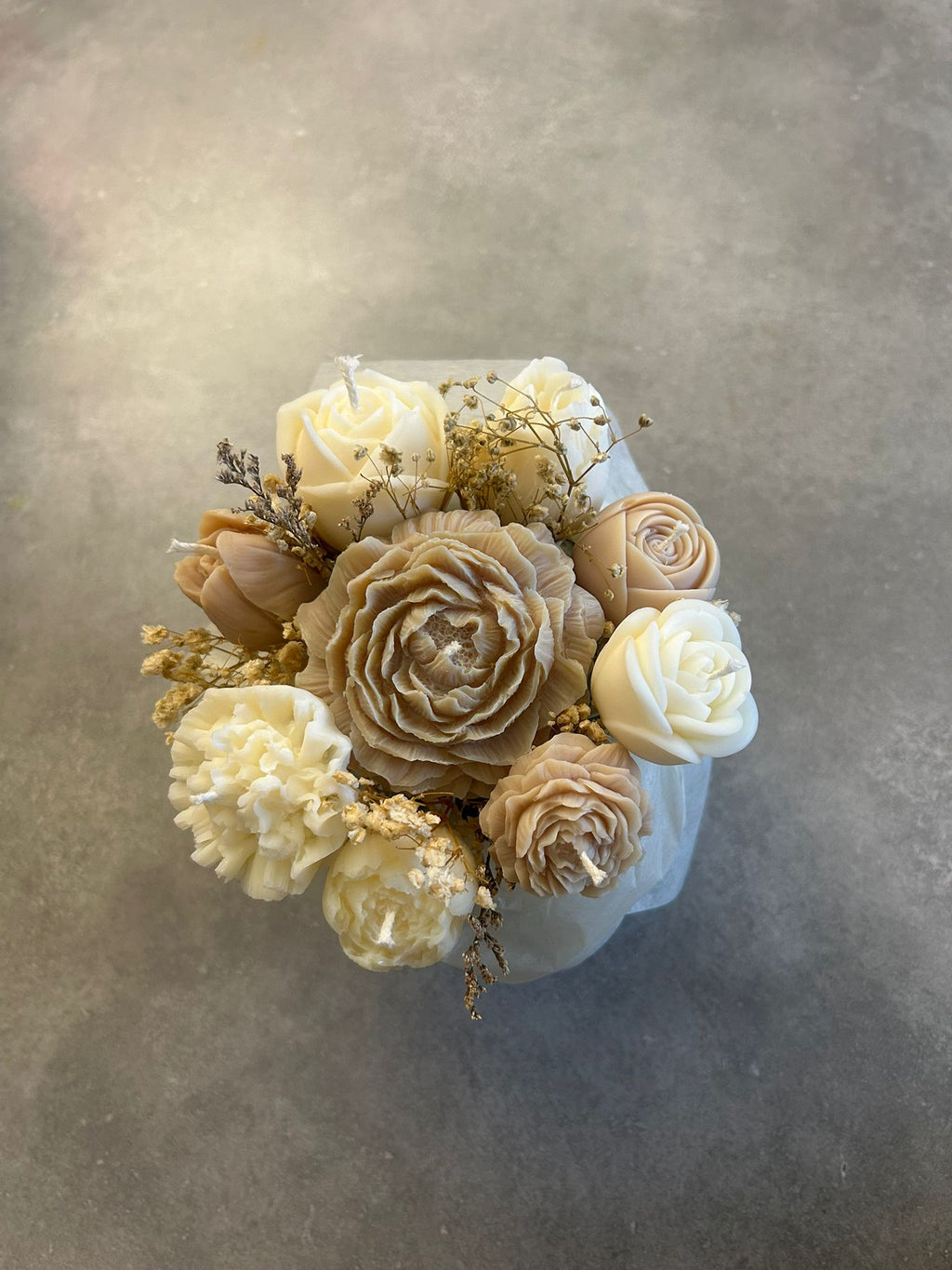 Bougie bouquet de fleurs personnalisée – Matana Création