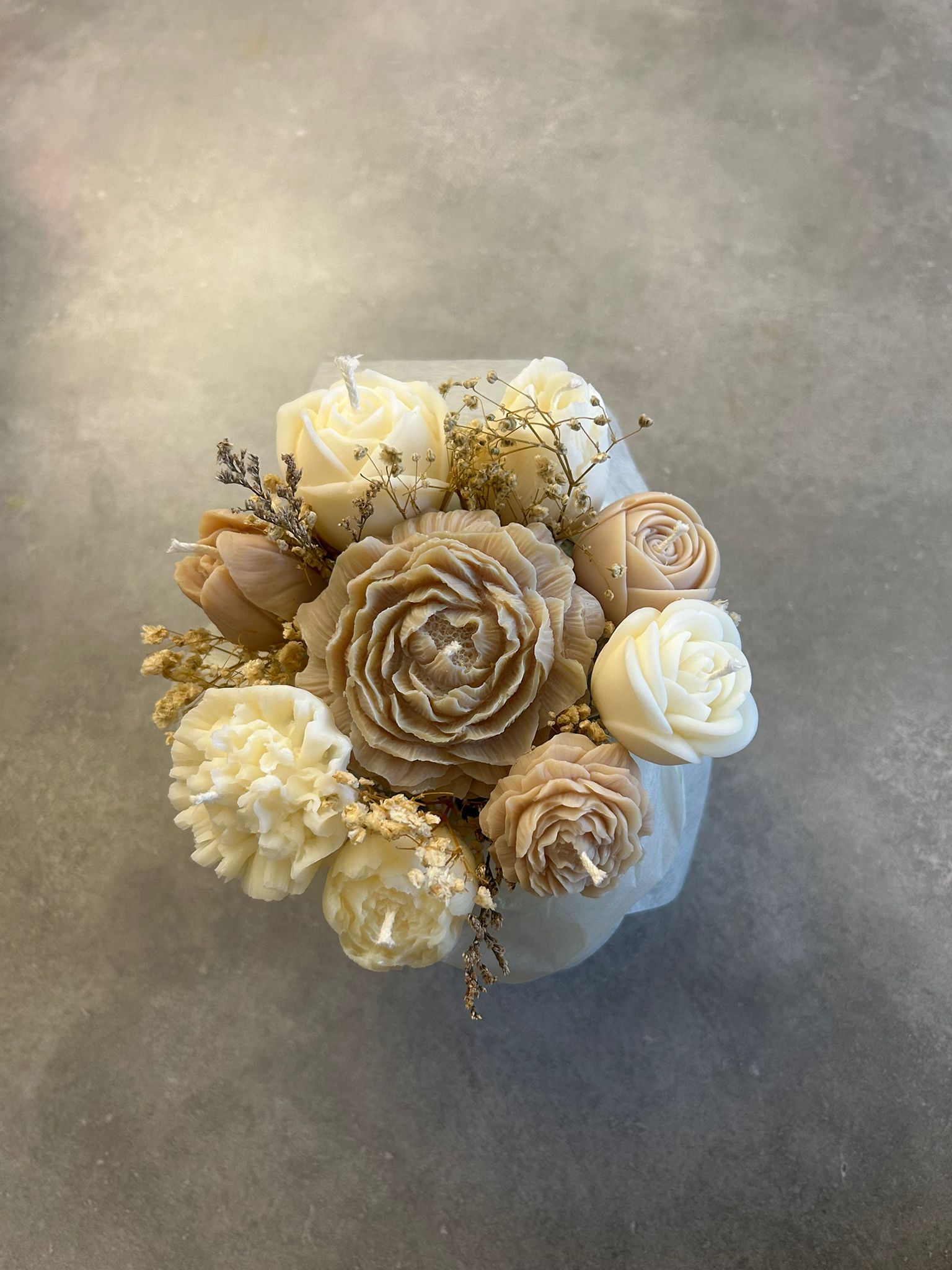 Bougie bouquet de fleurs personnalisée – Matana Création