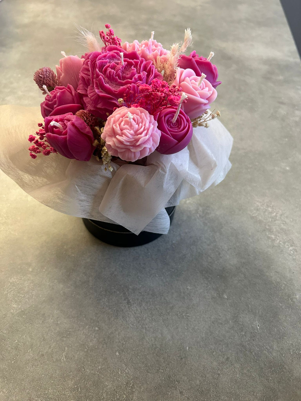 Bougie bouquet de fleurs personnalisée – Matana Création